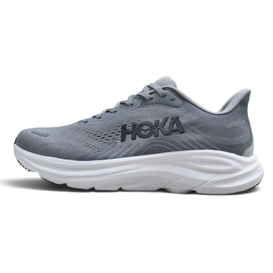 حذاء هوكا كليفتون 11 (HOKA Clifton 11) رمادي مع ابيض للجنسين