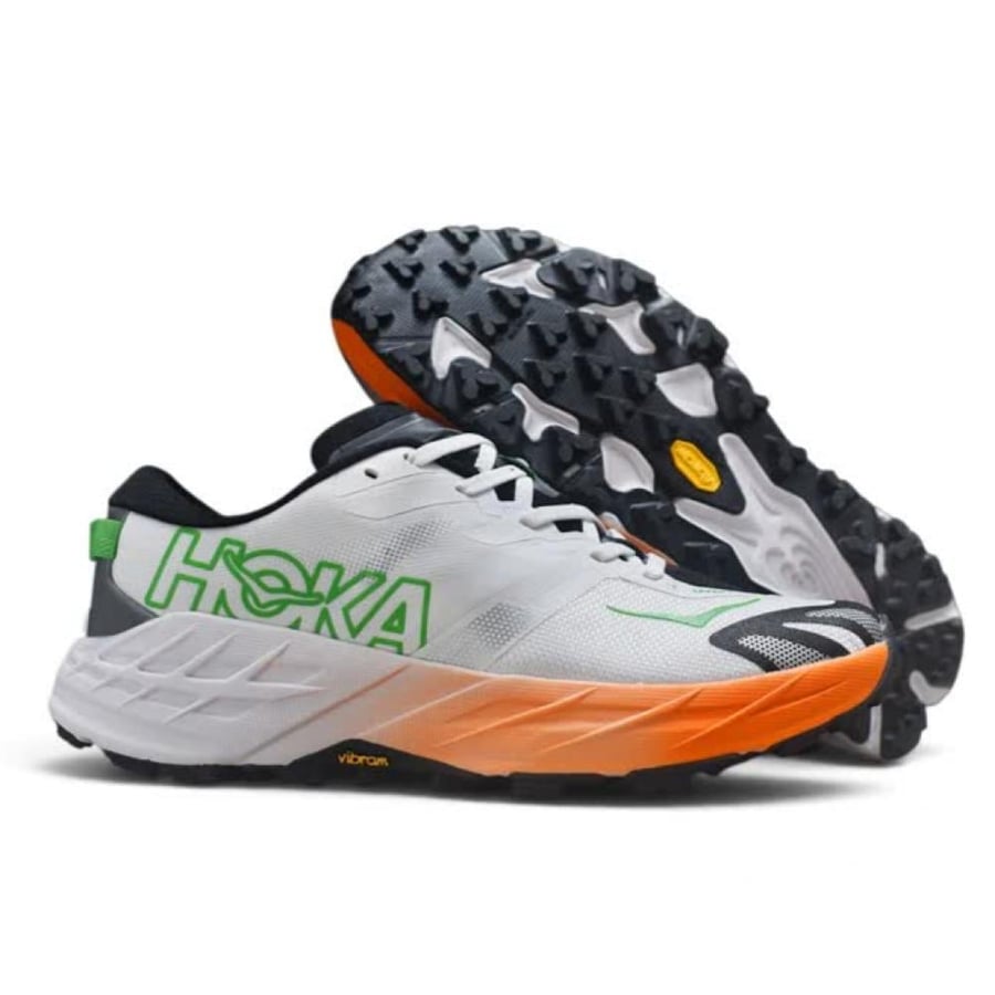 حذاء هوكا سبيدجوت 7 (Hoka Speedgoat 7 ) ابيض مع برتقالي للجنسين