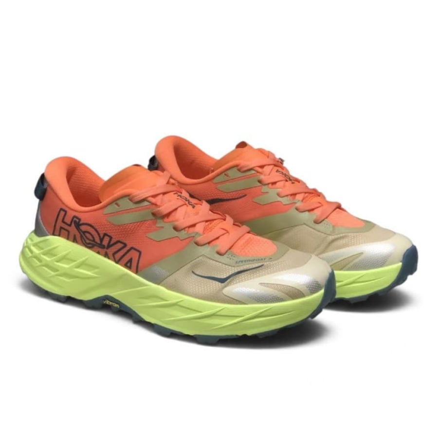 حذاء هوكا سبيدجوت 7 (Hoka Speedgoat 7 ) برتقالي مع اخضر فسفوري للجنسين