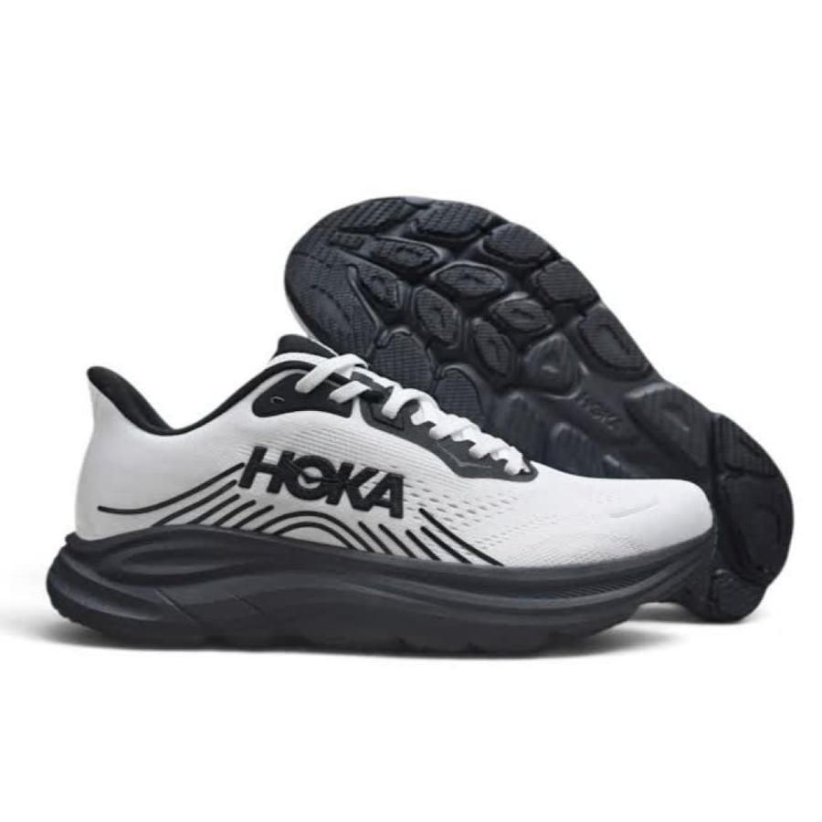 حذاء هوكا كليفتون 11 (HOKA Clifton 11) ابيض مع اسود للجنسين