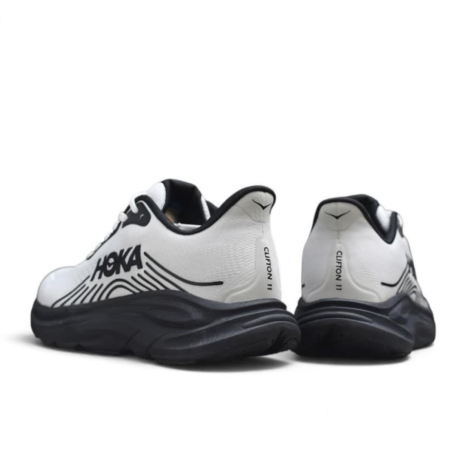 حذاء هوكا كليفتون 11 (HOKA Clifton 11) ابيض مع اسود للجنسين