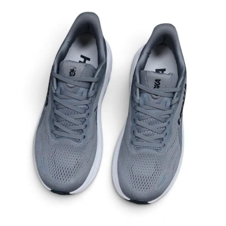 حذاء هوكا كليفتون 11 (HOKA Clifton 11) رمادي مع ابيض للجنسين