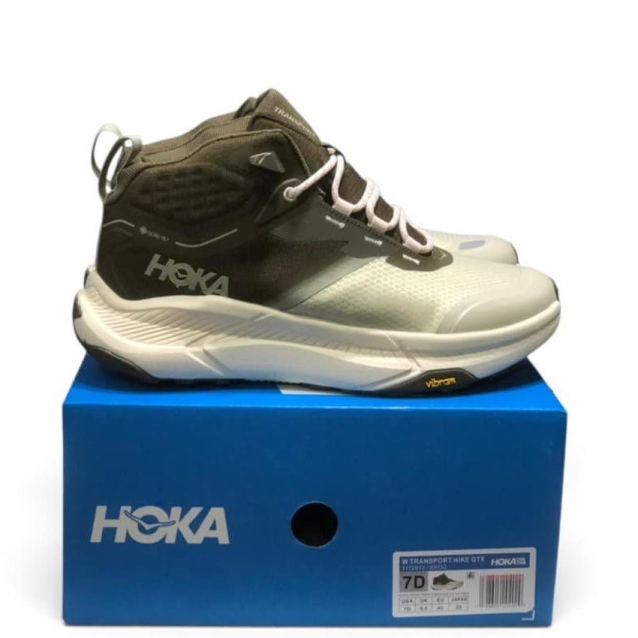 حذاء هوكا ون ون ترانسبورت هايك جي تي إكس HOKA ONE ONE Transport Hike GTX زيتي داكن مع اوف وايت رجالي