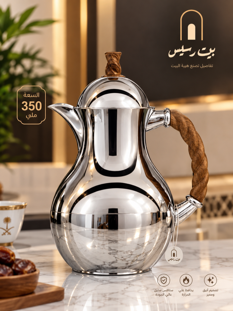 دلة قهوة ستانلس ستيل فاخرة – سعة 350 ملي