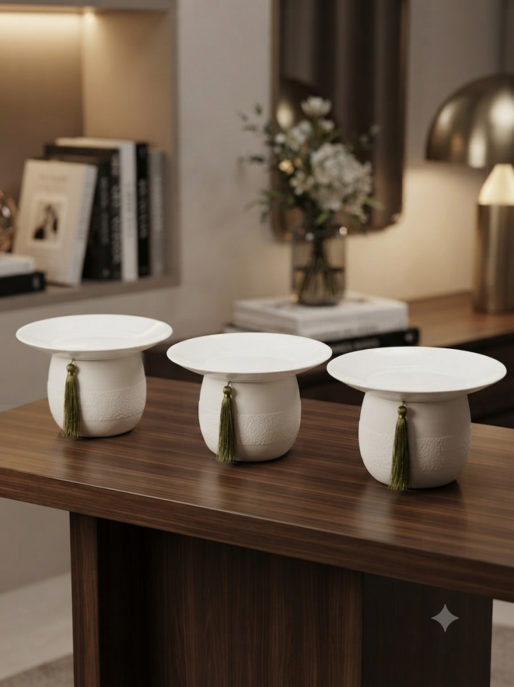 طقم 3 قطع صواني سيراميك فاخرة