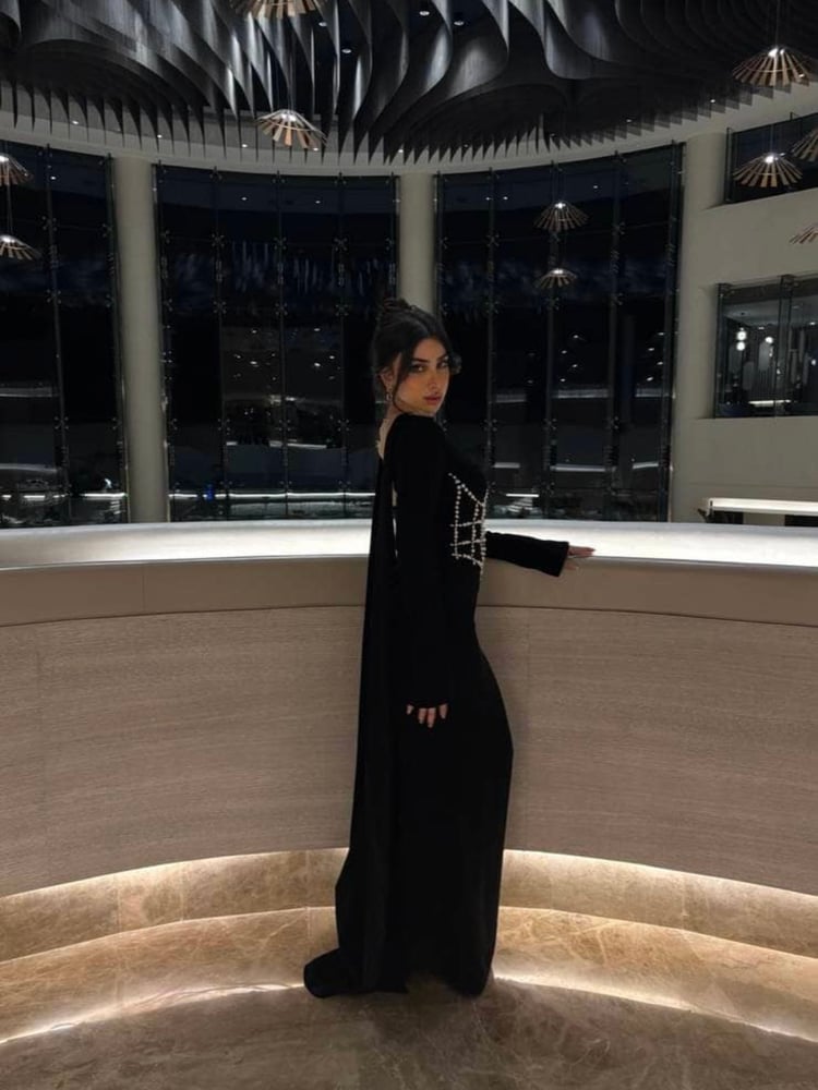 Classic black dress decorated with corset and crystal hand made