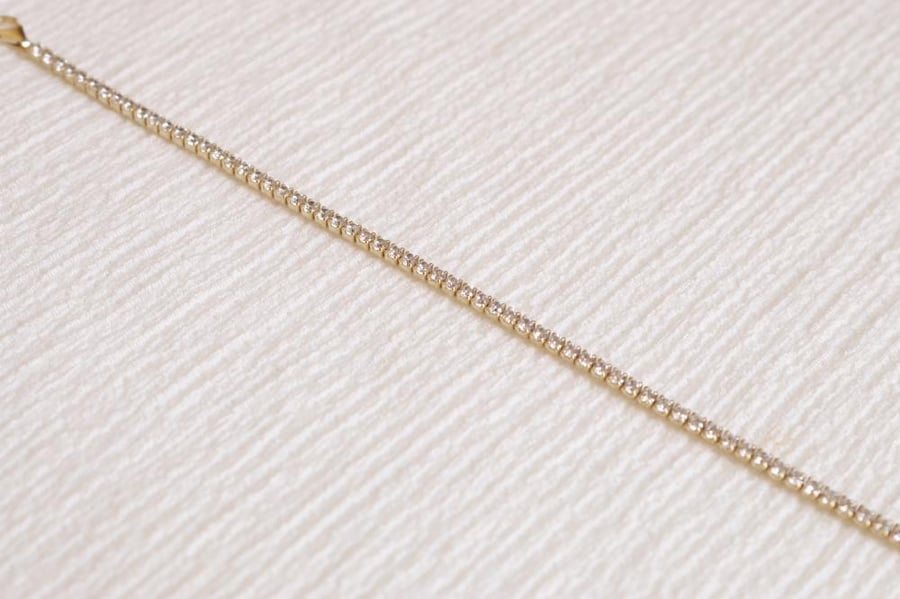 Silver tennis bracelet, 925 alloy, stone size 2.0 mm