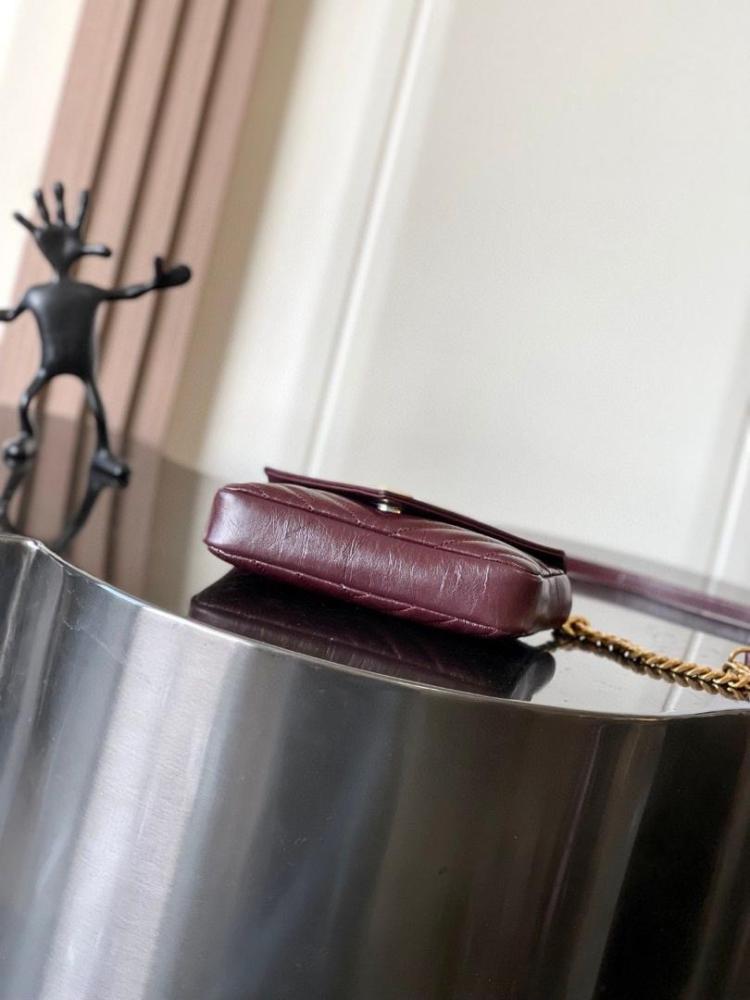 College Mini Chain Bag In Shiny Crackled Leather