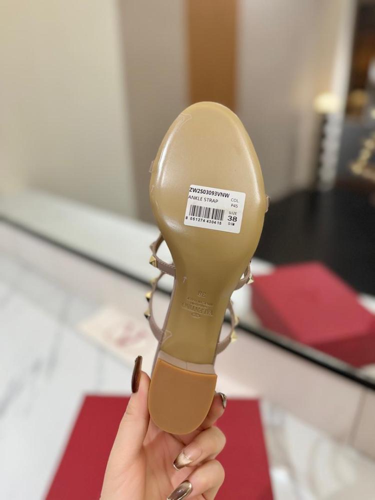 ROCKSTUD CALFSKIN LEATHER SLIDE SANDAL 60 MM Valentino
