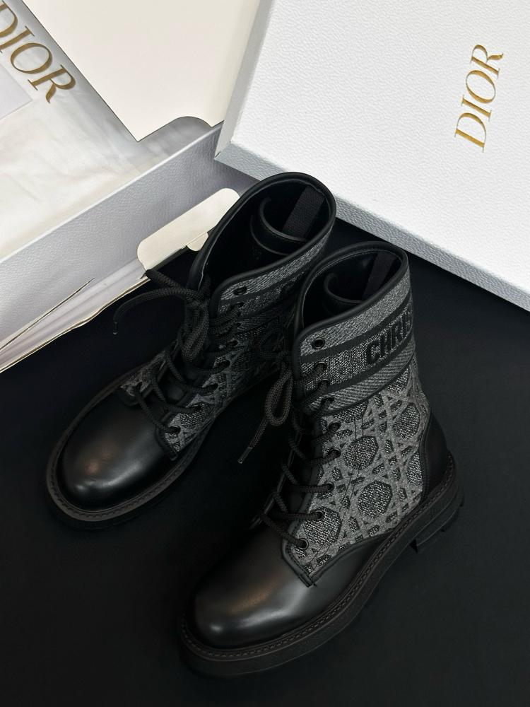 Dior black leather boots