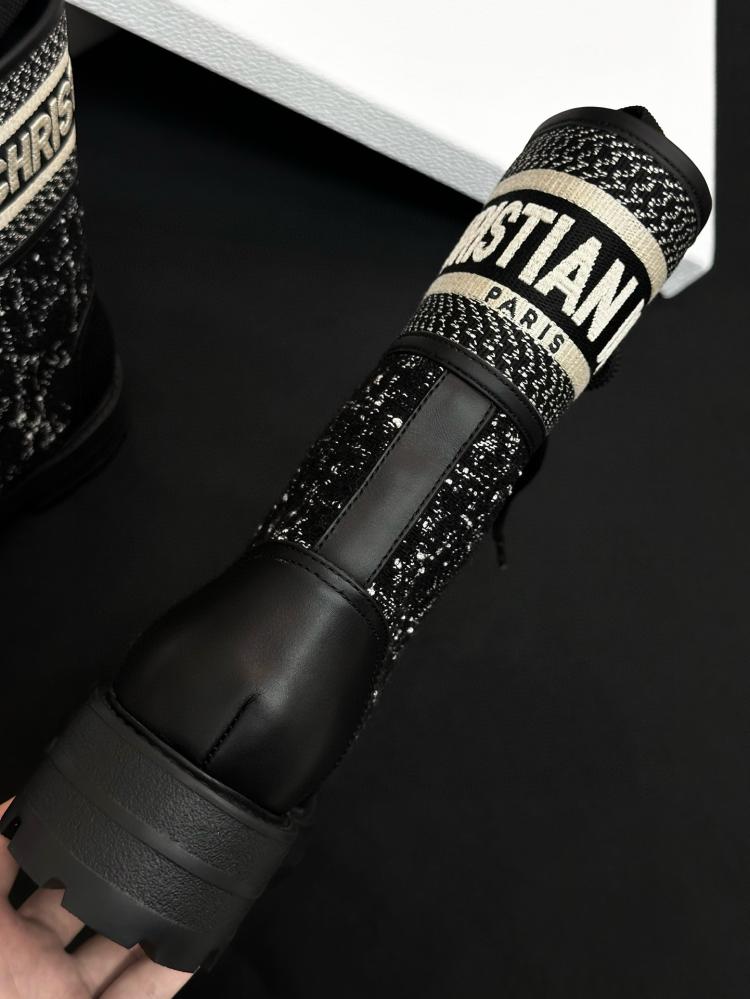 Dior black leather boots