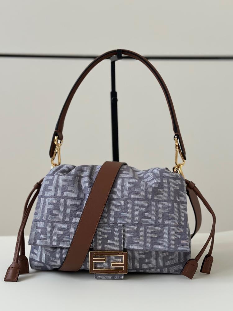 Fendi Denim Jacquard Mamma Baguette Medium