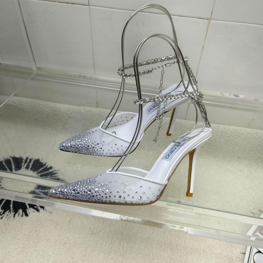 Saeda Pumps in Degradé Crystal Mesh