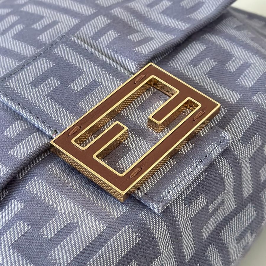 Fendi Denim Jacquard Mamma Baguette Medium