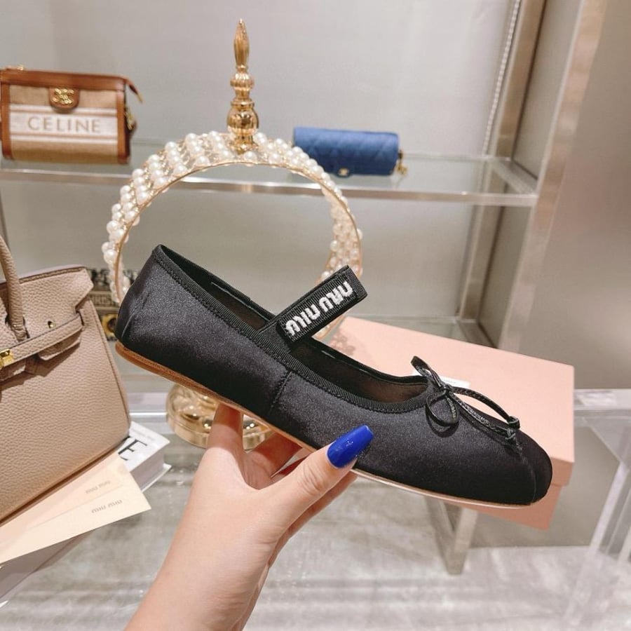Satin ballerina shoes