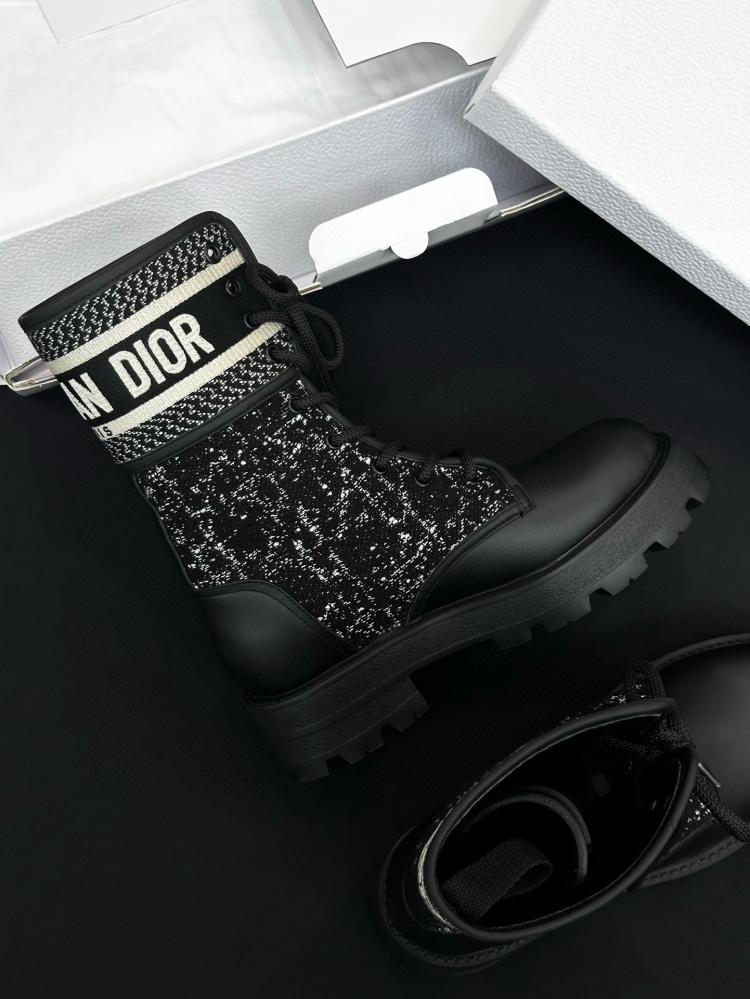 Dior black leather boots