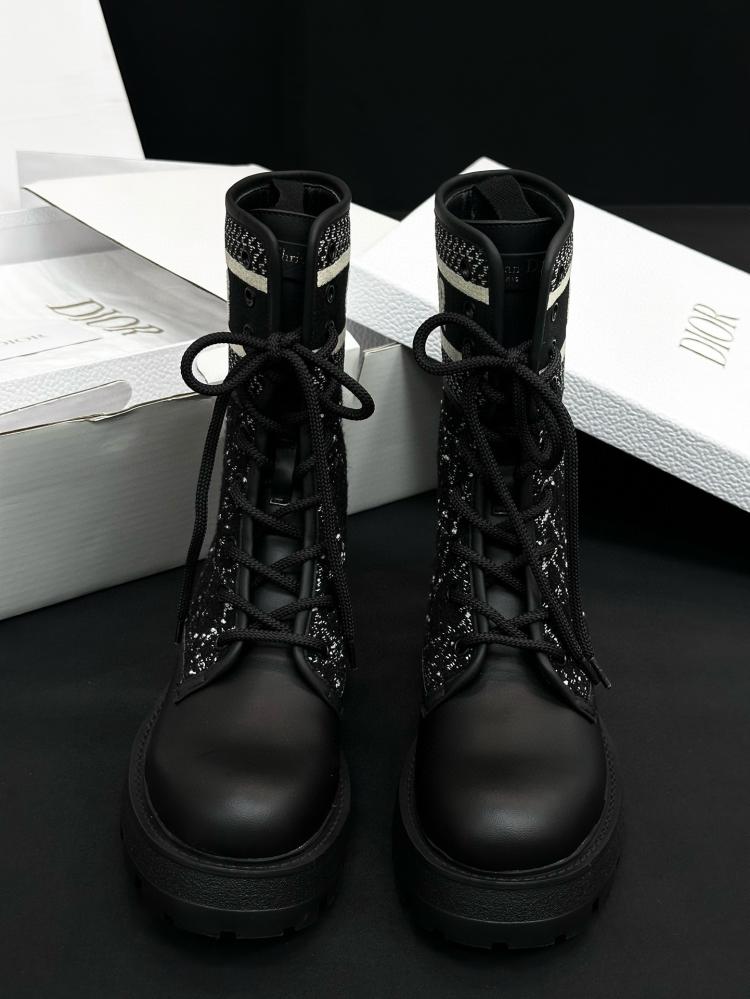 Dior black leather boots