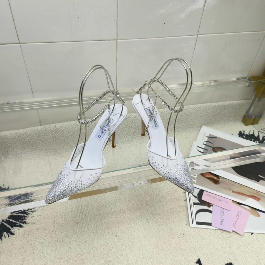 Saeda Pumps in Degradé Crystal Mesh