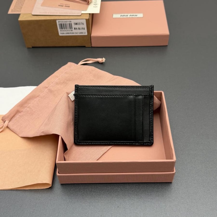 Matelassé nappa leather card holder