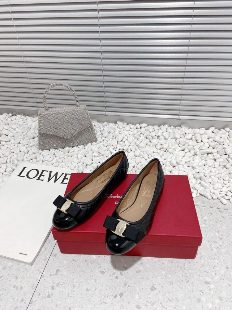 Varina Quilted Ballerina Flats in Leather