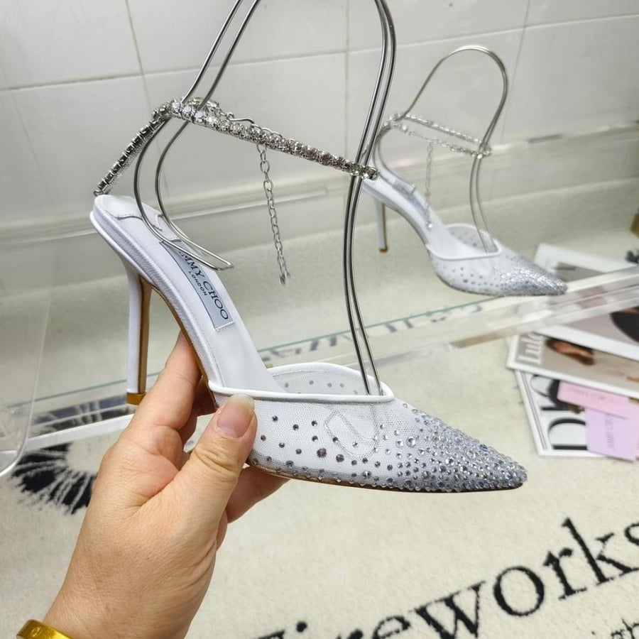 Saeda Pumps in Degradé Crystal Mesh