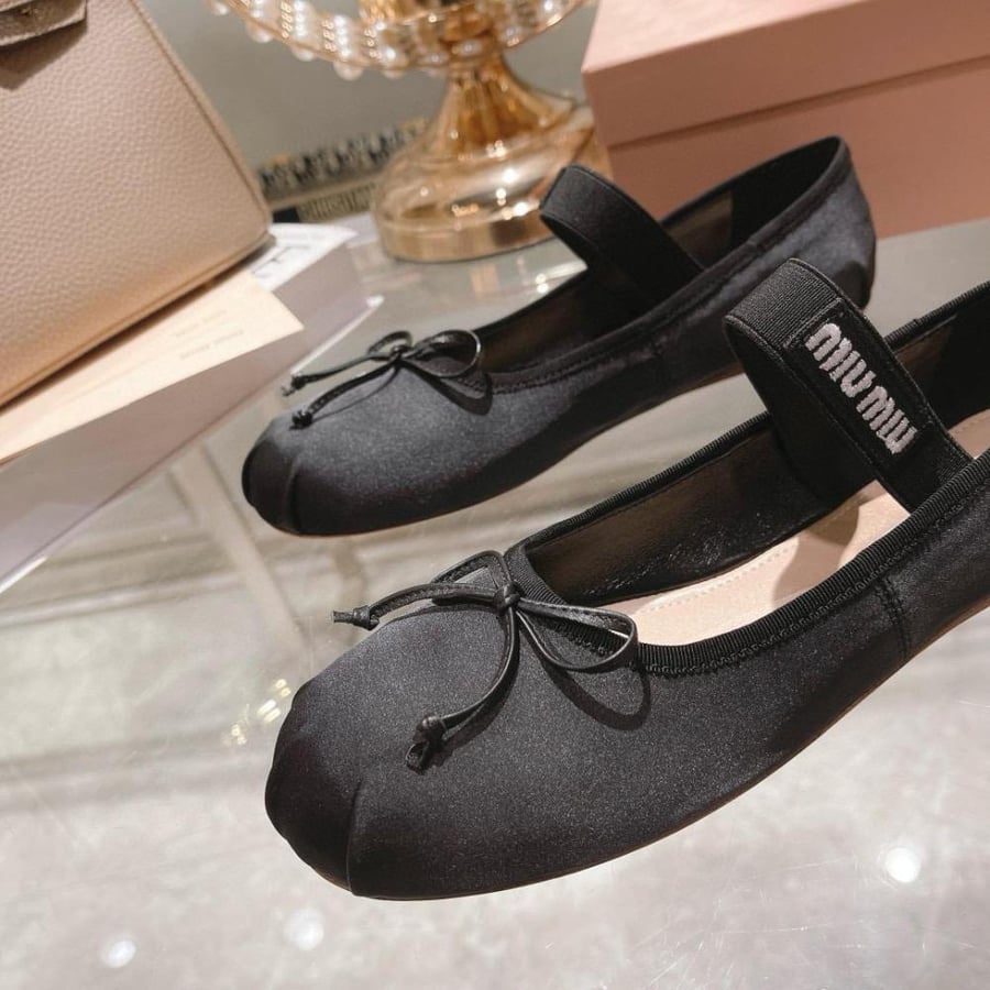 Satin ballerina shoes