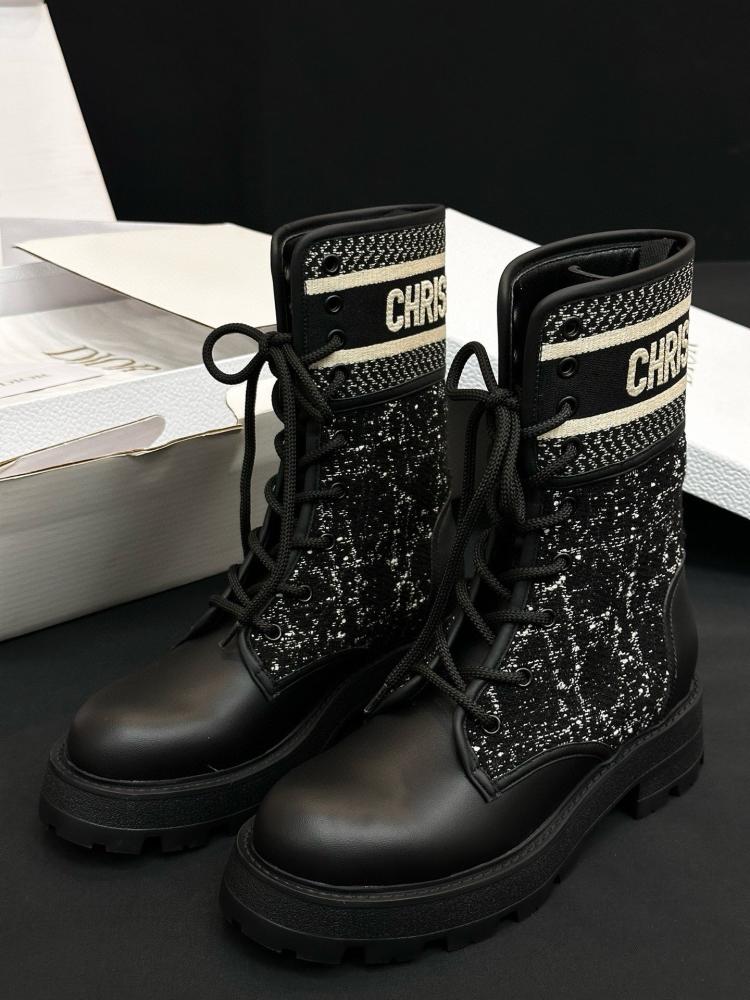 Dior black leather boots