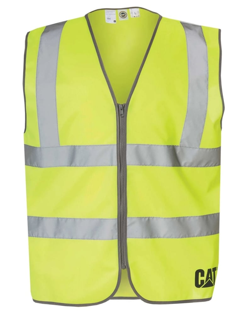 سترة كات عالية الوضوح بسحاب - CAT-HI-VIS ZIP VEST