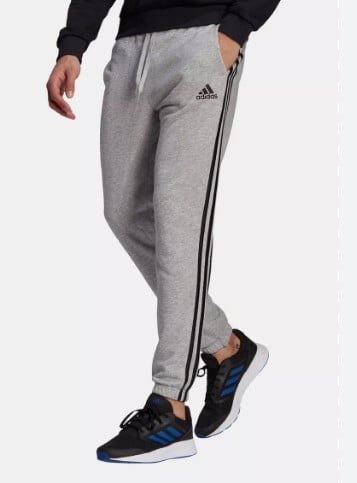 بنطلون اديداس - adidas Mens Essentials French Terry Tapered 3-Stripes Joggers Sweatpants
