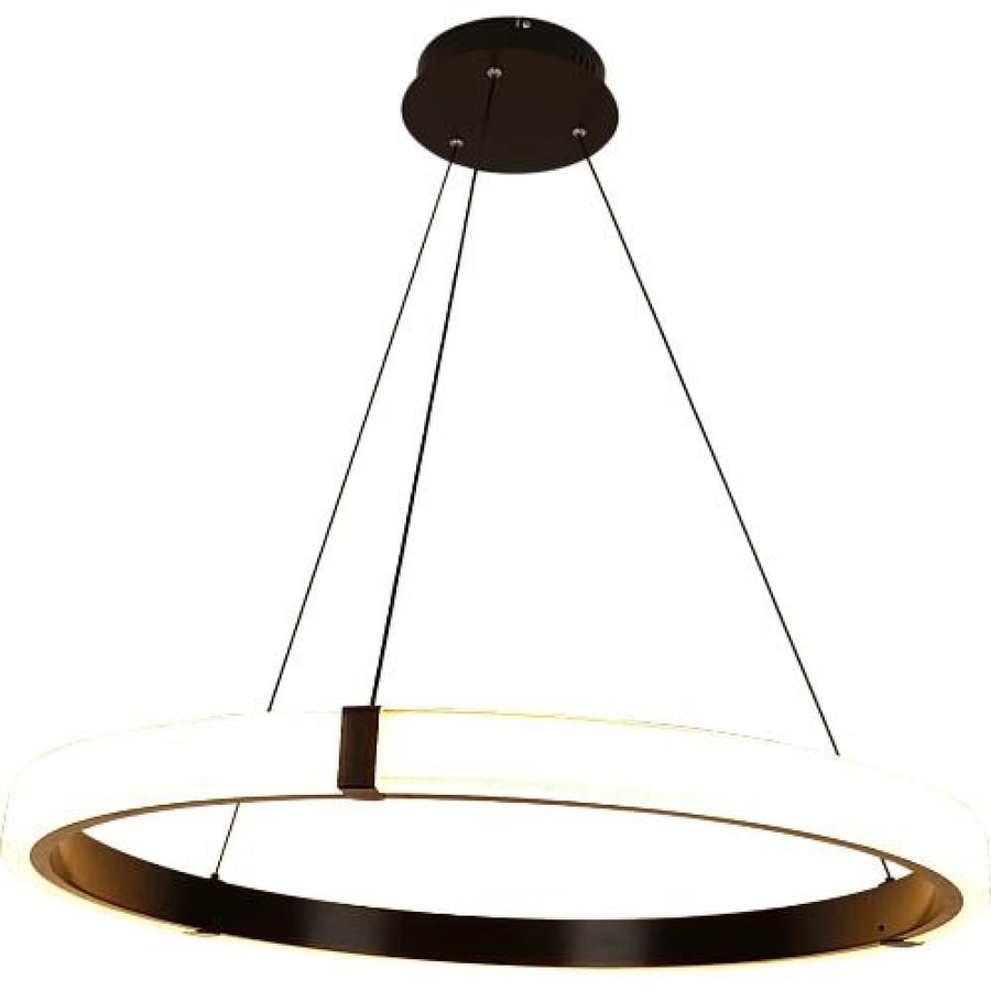 Modern chandelier, black ring + 3 lights, 105W