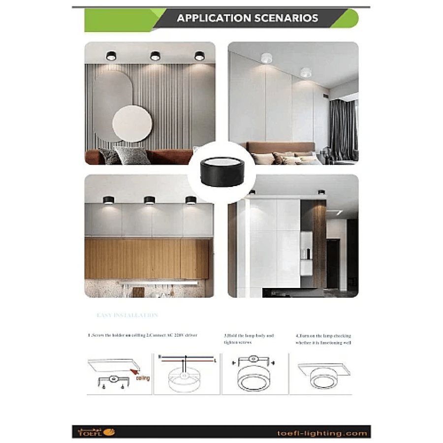 سلندر توفل LED اسود+اصفرCOB