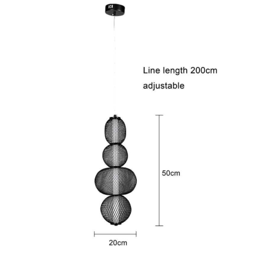 Modern black chandelier + 3 lights 15W 500