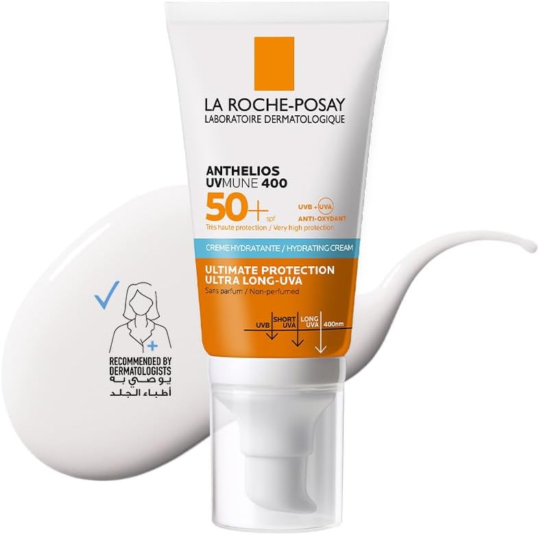 لاروش بوزيه كريم واقي شمس أنثيليوس يوفي ميون 400 المرطب SPF50+ خالي من العطور للبشرة الحساسة - 50 مل