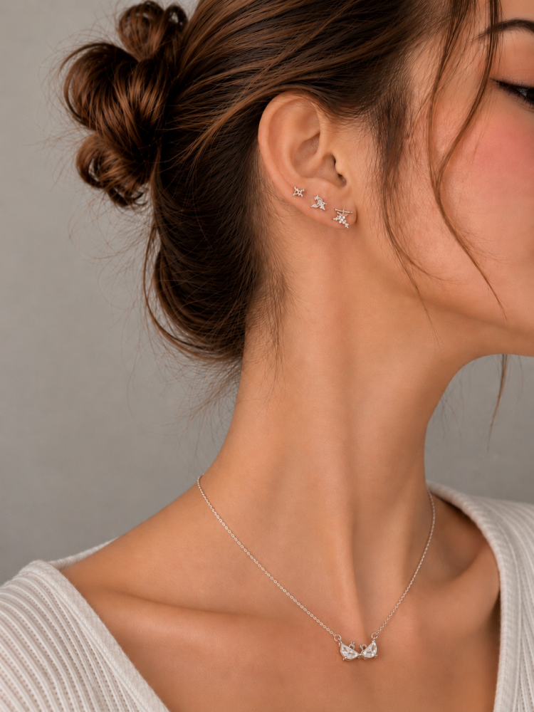 The necklace of the two doves embracing - silver