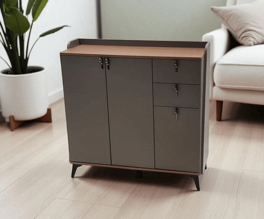 3-door shoe cabinet with drawers – practical design and perfect elegance