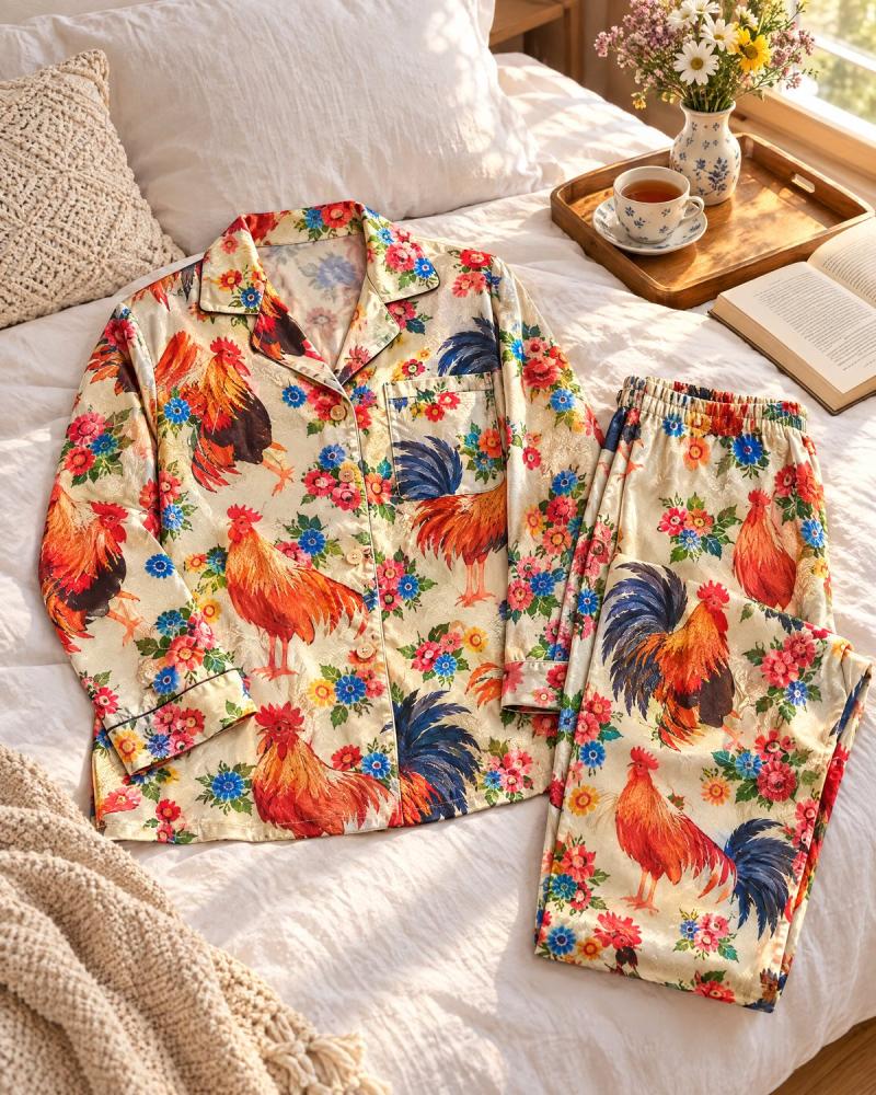 بيجامة نسائية Pajaiem كريمي صورة أثناء اللبس