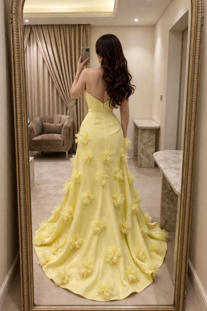 Yellow dress with flowers