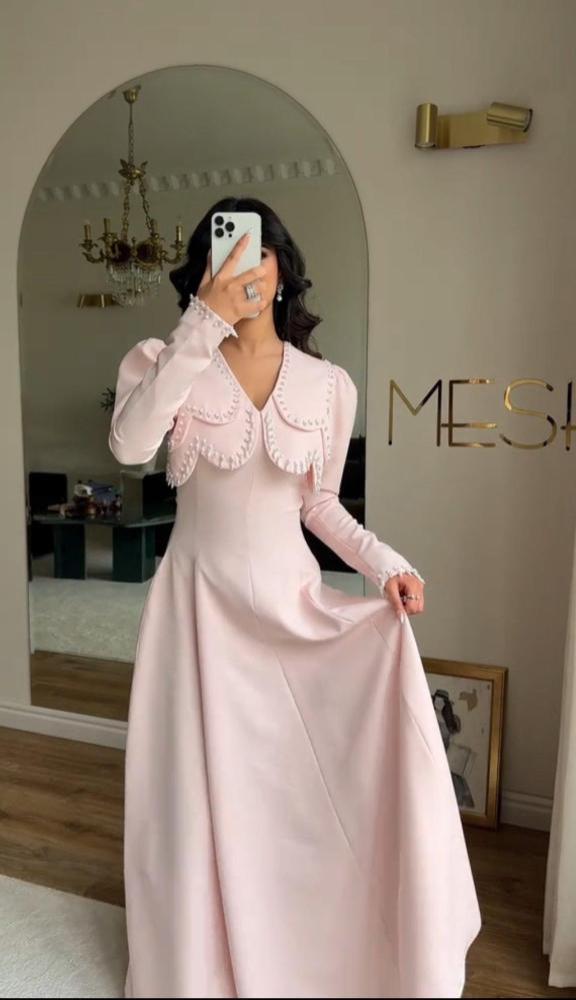 Eid dress, Barbie Korean fabric, embroidery, with flowers and organza