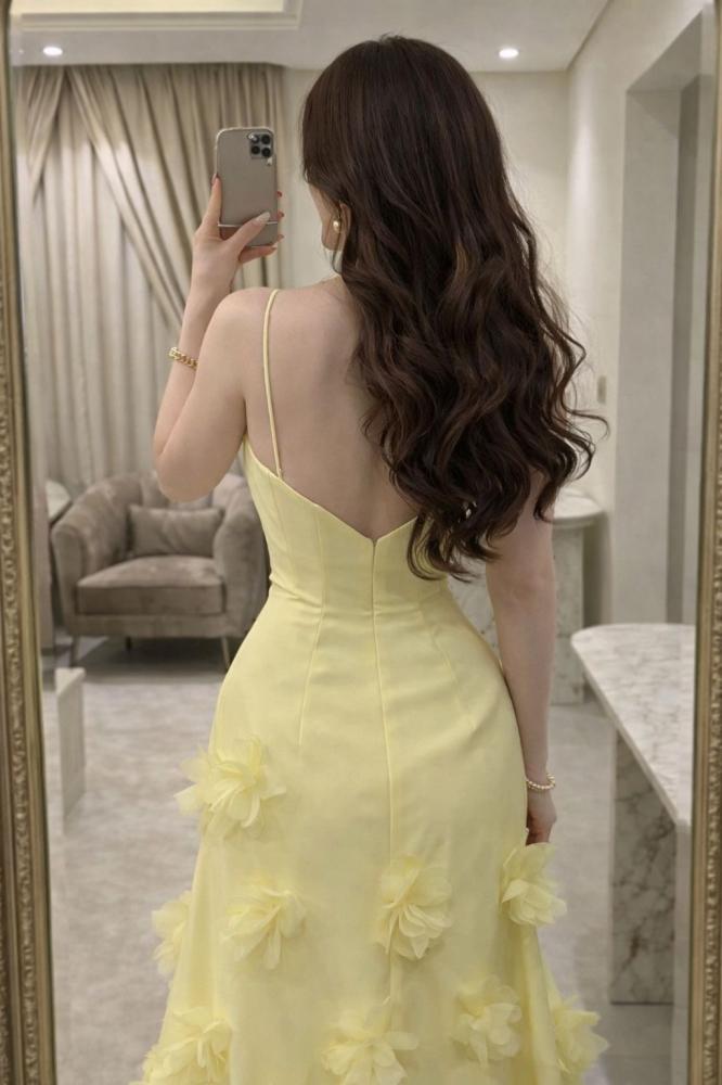 Yellow dress with flowers