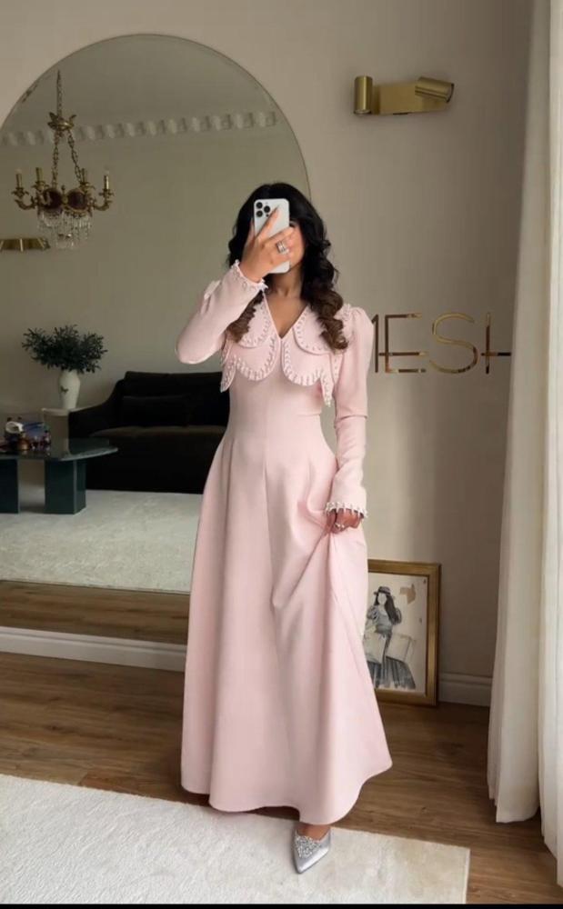 Eid dress, Barbie Korean fabric, embroidery, with flowers and organza