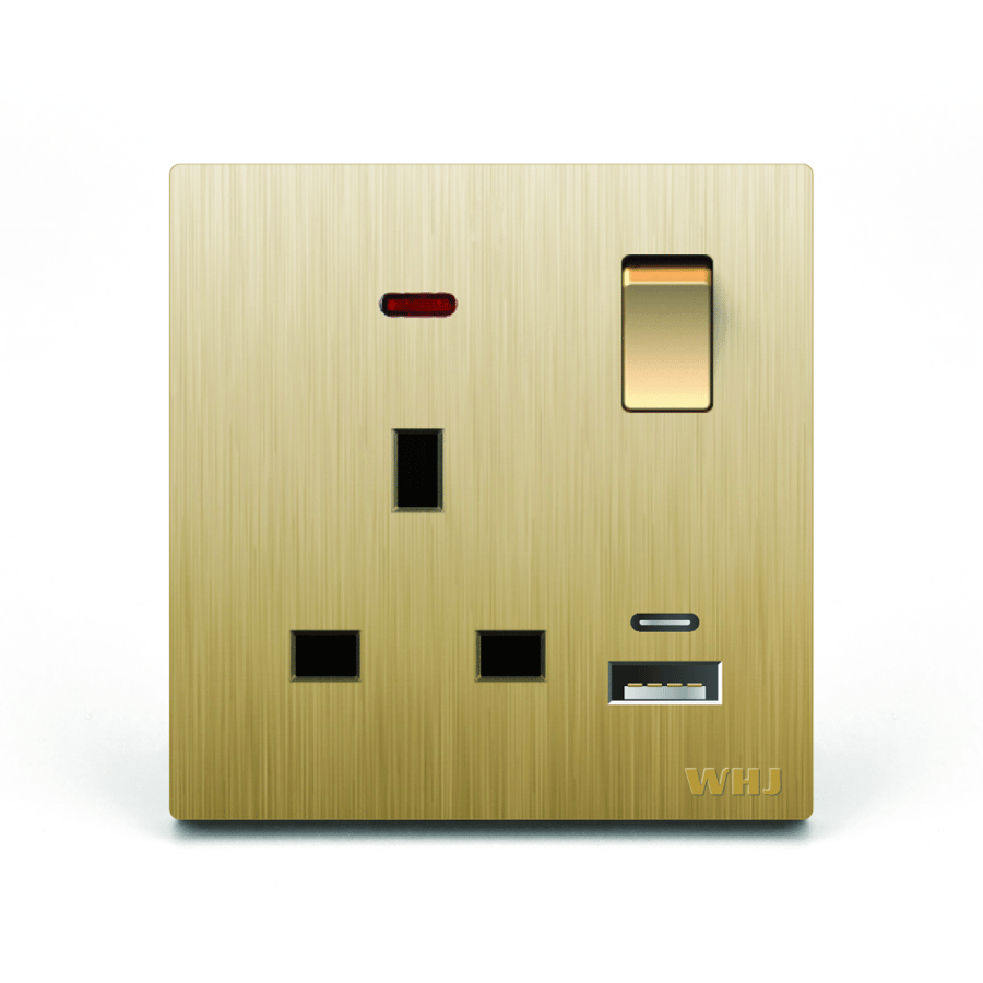 فيش ثلاثي +usb+type c الوان متعددة