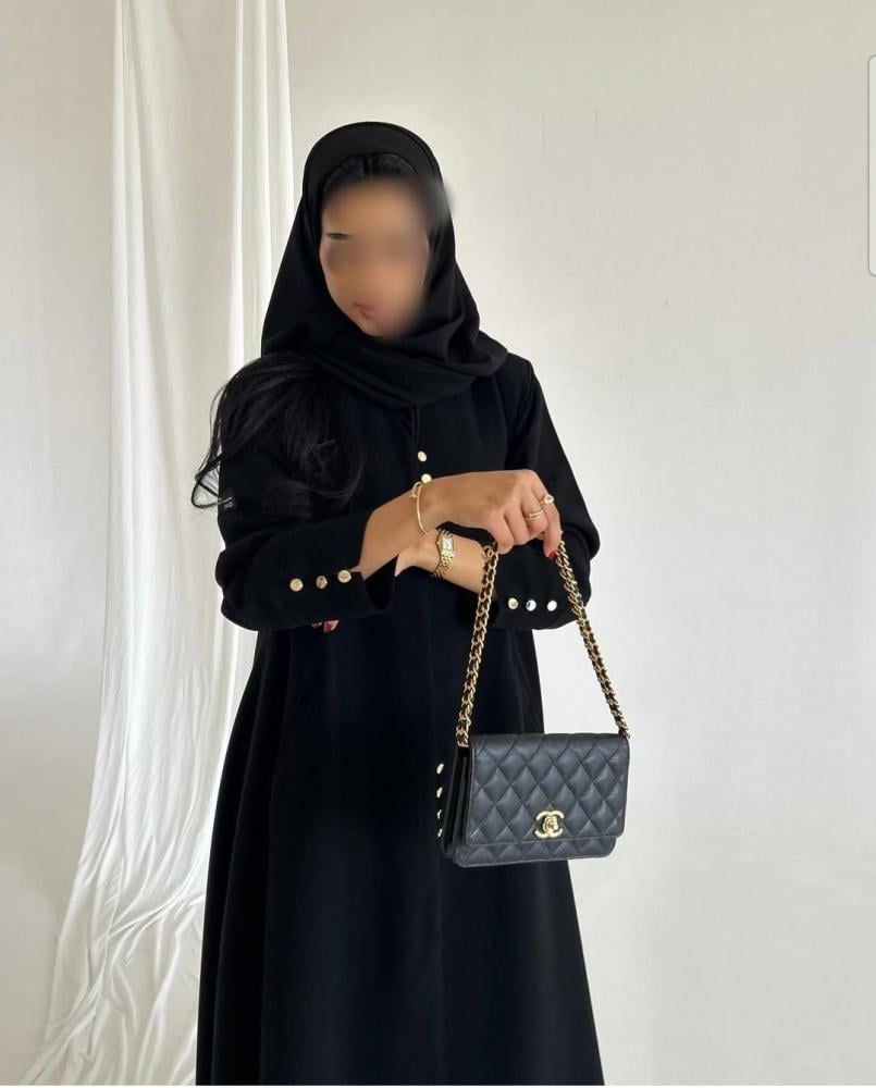 عباية ادوام اسود فاحم-متجر ساره