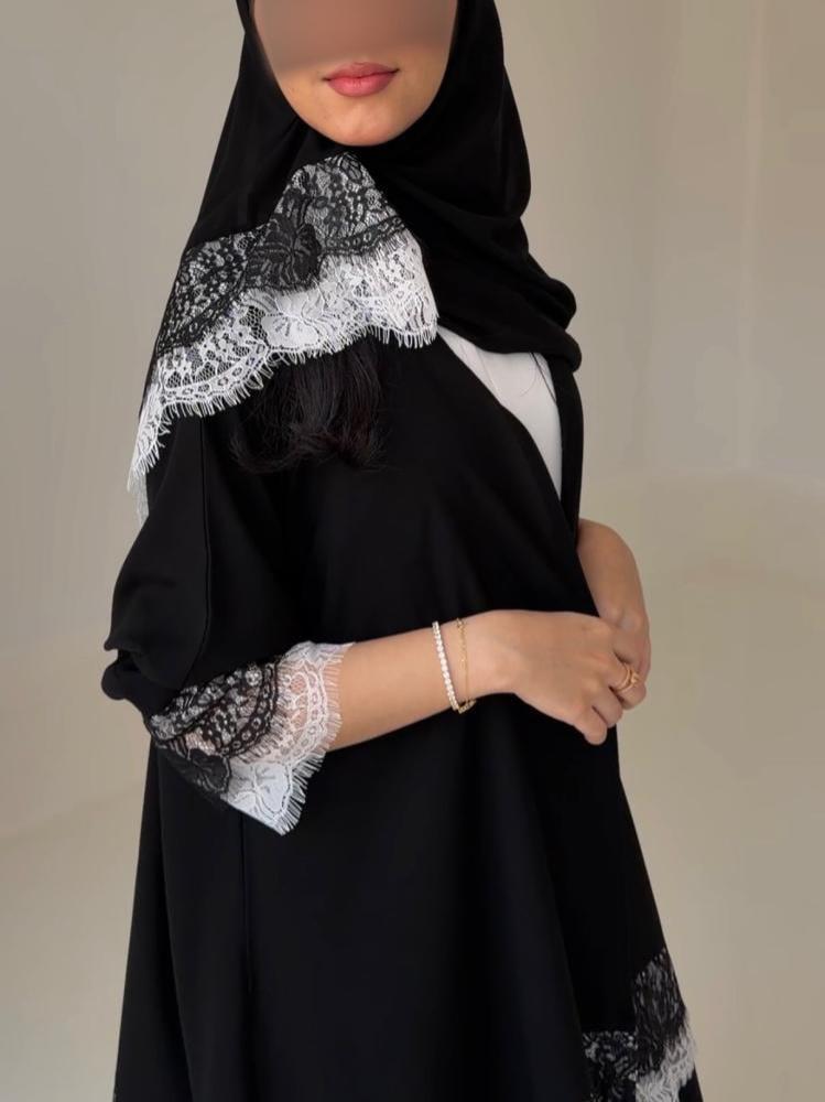 عباية صيفية كريب مستقبل كوري - عبايات ساره
