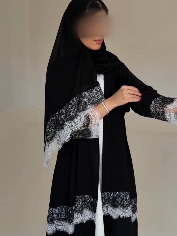 عباية صيفية كريب مستقبل كوري - عبايات ساره