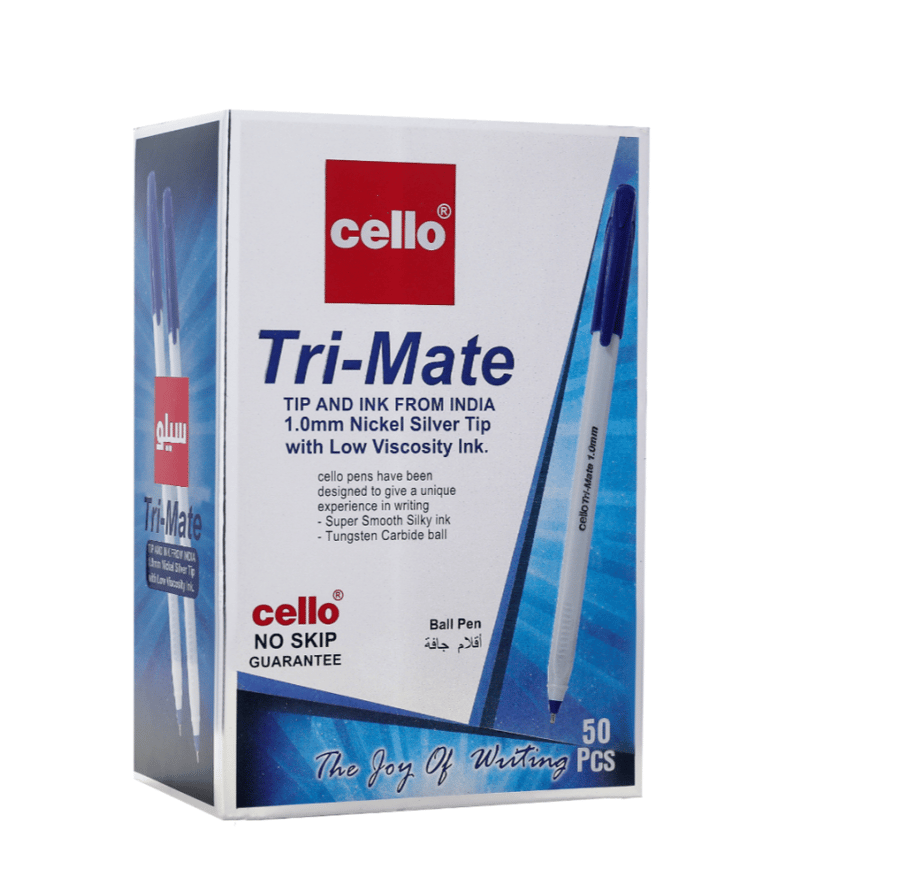 أقلام Cello Tri-Mate بحبر أزرق