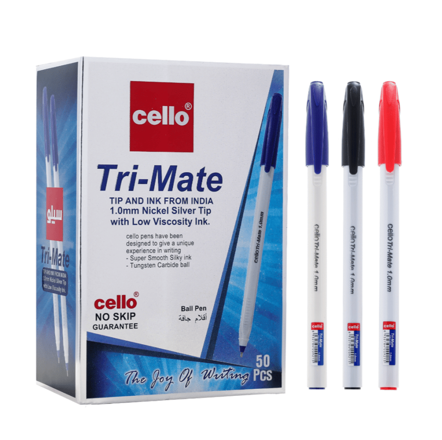 أقلام Cello Tri-Mate بحبر أزرق