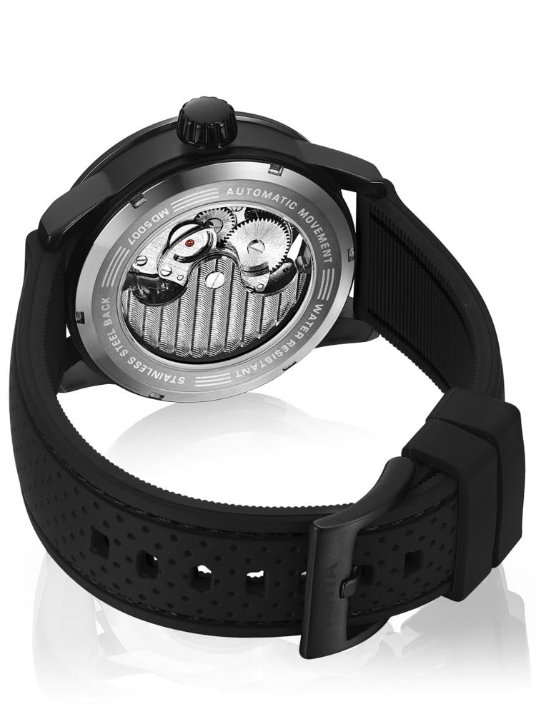 ساعة سينتا Mechanical-X الأوتوماتيكية للرجال بتصميم سايبربانك – اسود D47
