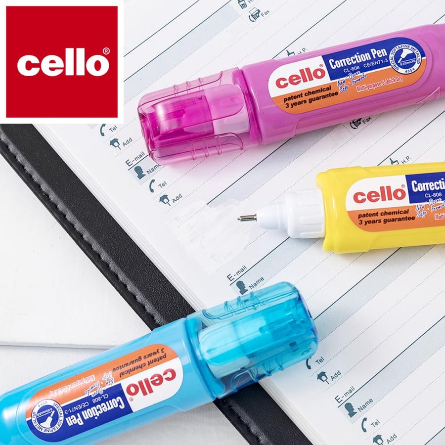 أقلام تصحيح Cello Correction Pen – ألوان متنوعة