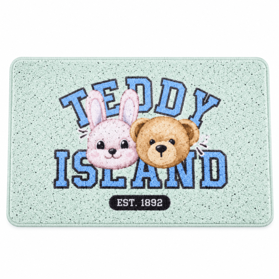 سجادة صغيرة بتصميم Teddy Island – سجادة كرتونية للديكور وغرف الأطفال