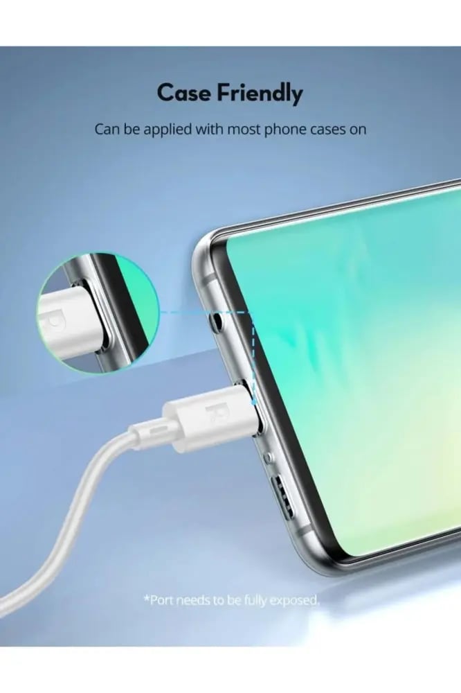 مجموعة كابلات RP-CB1041 USB-C إلى USB-C بطول 1 متر + 2 متر باللون الأبيض